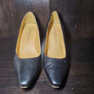 Karen Scott Simple Black Leather Heels Size 6½